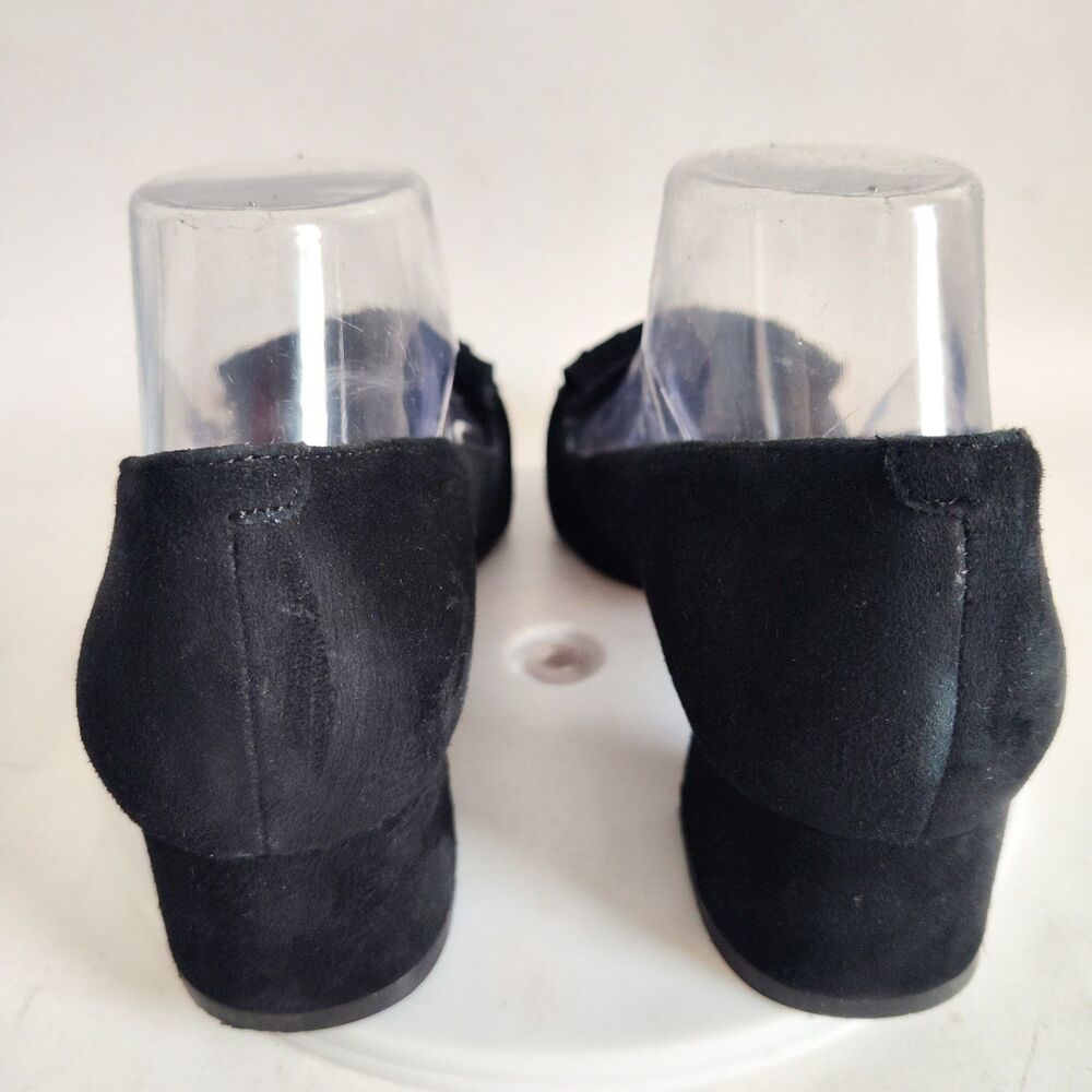 Nine West Pumps Size 8 Black Suede Leather Low Block Heels Office Kilty Pilgram - Picture 3 of 12